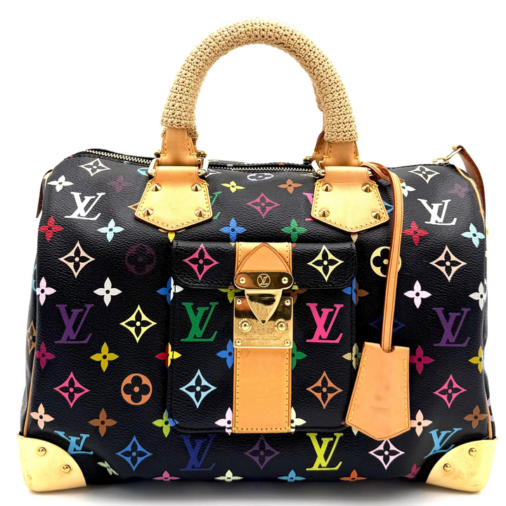 Multicolour Monogram Canvas Speedy 30 in Black