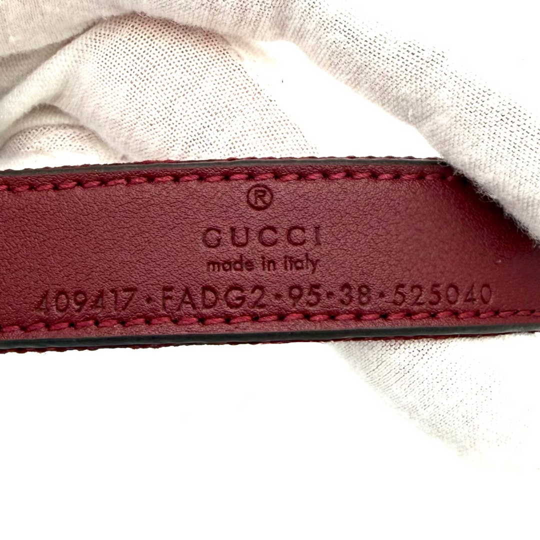 GG Marmont Canvas Belt With Gold Tone Double G Buckle