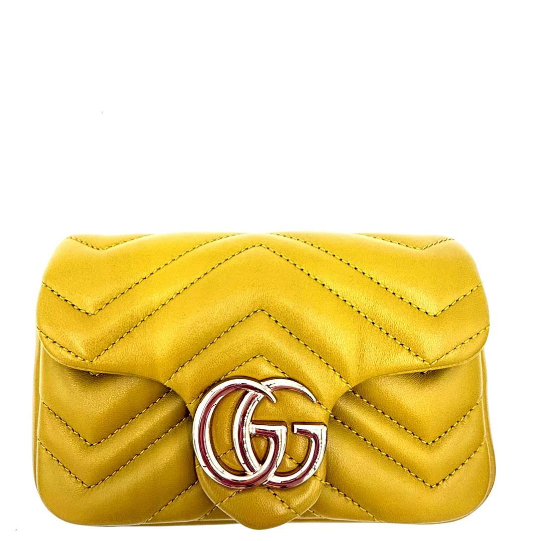 GG Marmont Mustard Leather Mini Bag