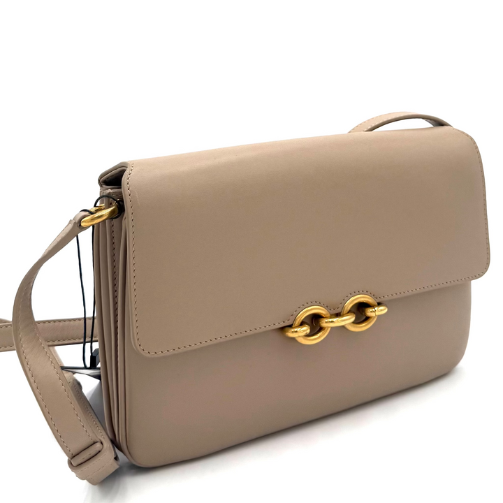 Le Maillon Beige Shoulder Bag With Matte Gold Hardware