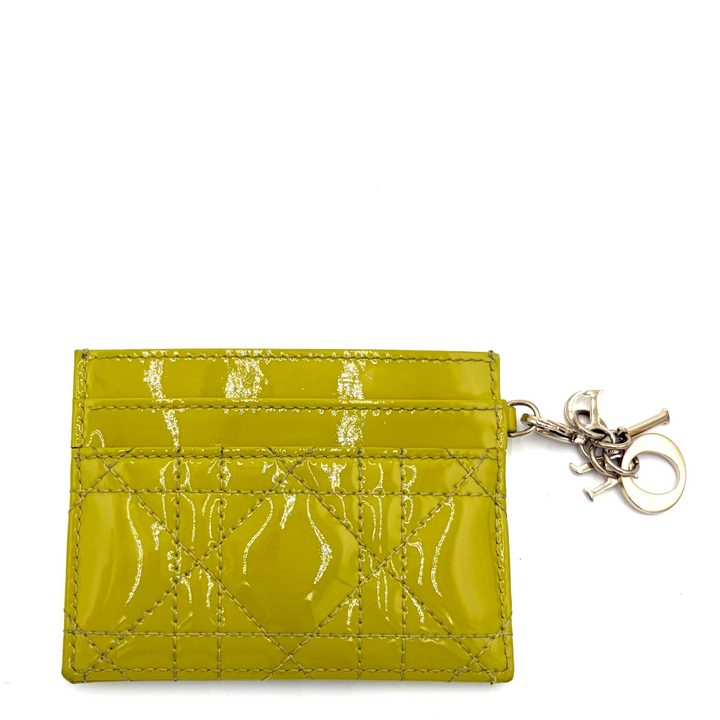 Lady Dior Five-Slot Patent Cannage Card Holder