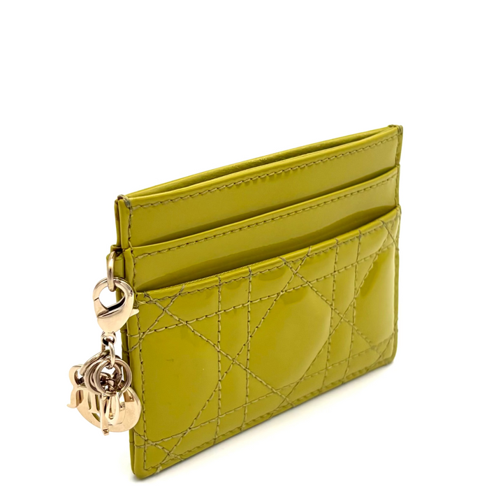 Lady Dior Five-Slot Patent Cannage Card Holder