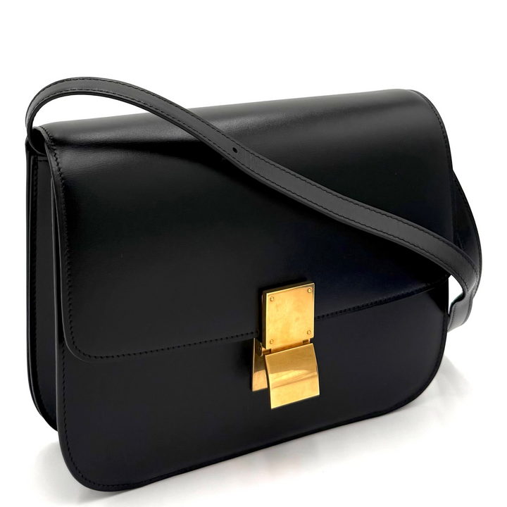 Classic Box Flap Medium Calfskin Leather Bag