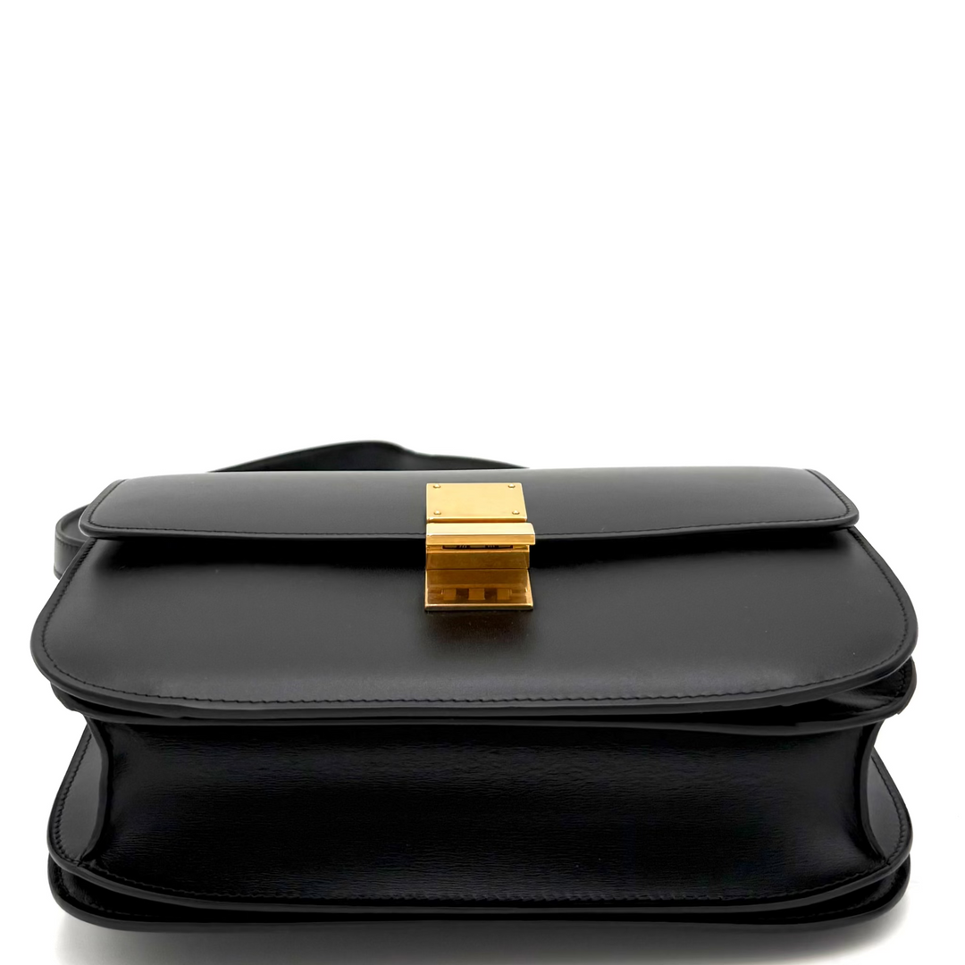 Classic Box Flap Medium Calfskin Leather Bag