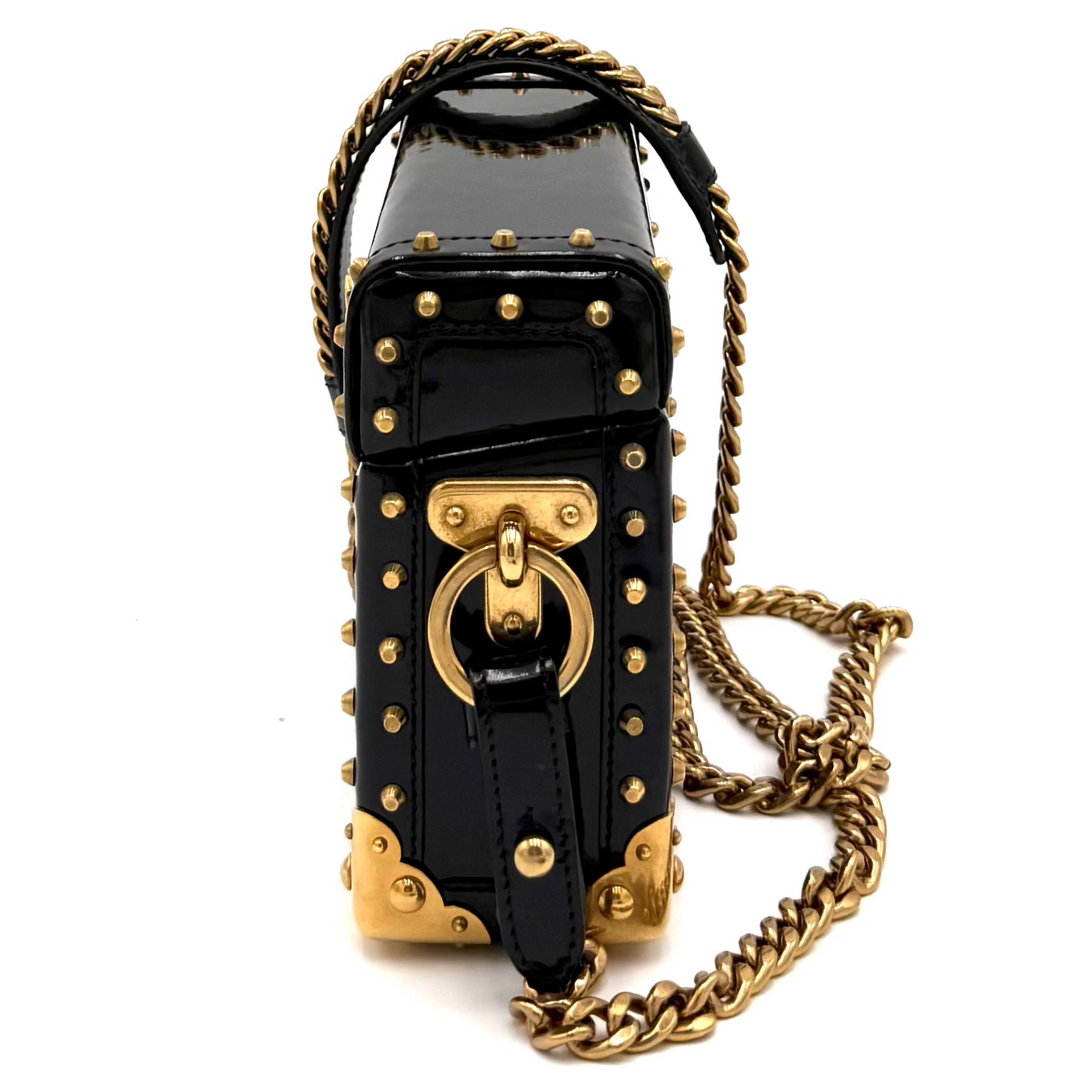Treasure Trunk Mini Patent Leather Box Bag