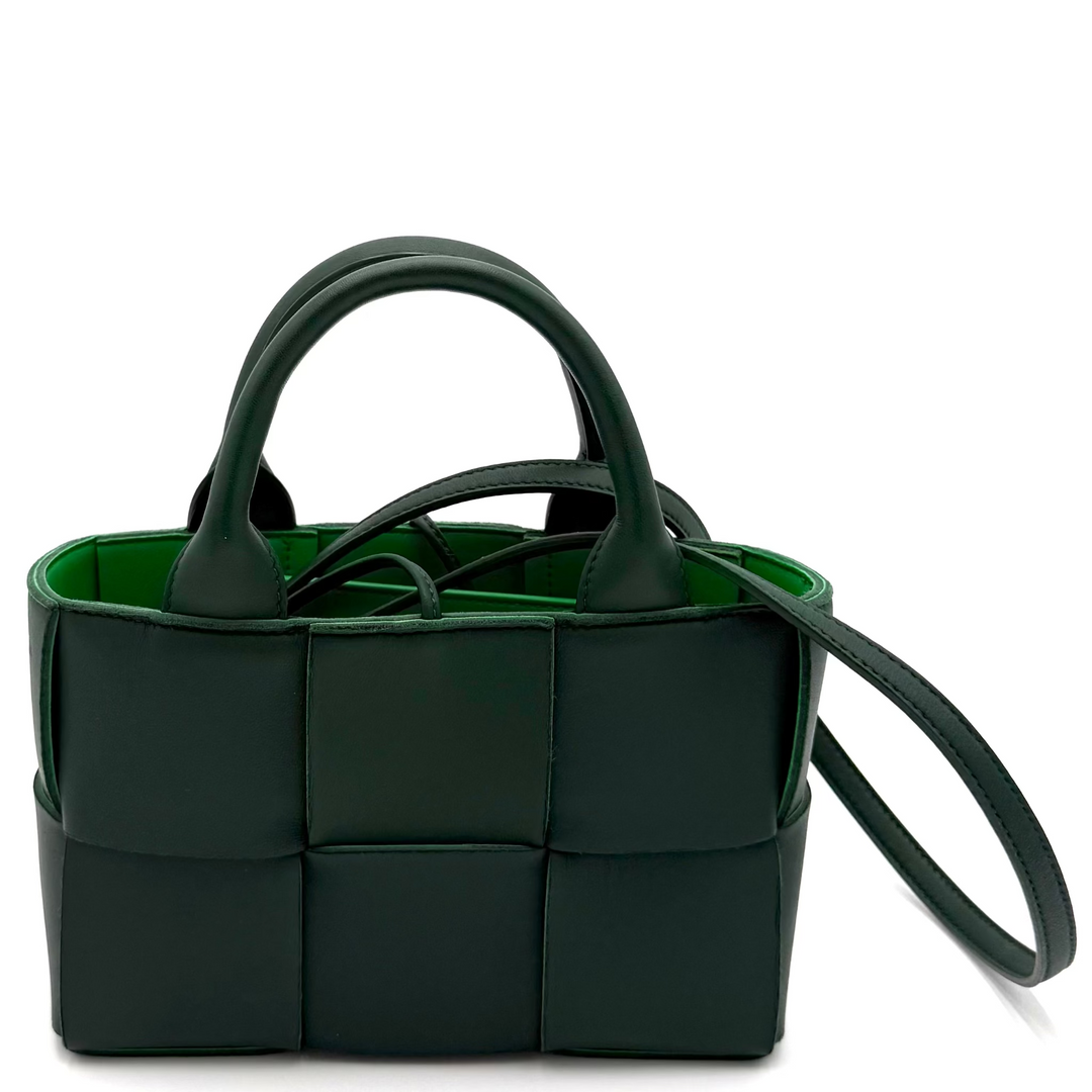 Intrecciato Candy Arco Tote Bag in Mermaid Green and Grass