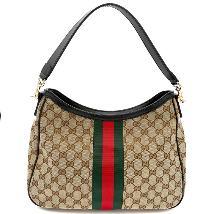 Sherry Line GG Canvas Web Hobo Shoulder Bag