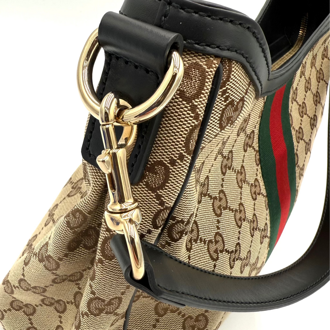 Sherry Line GG Canvas Web Hobo Shoulder Bag