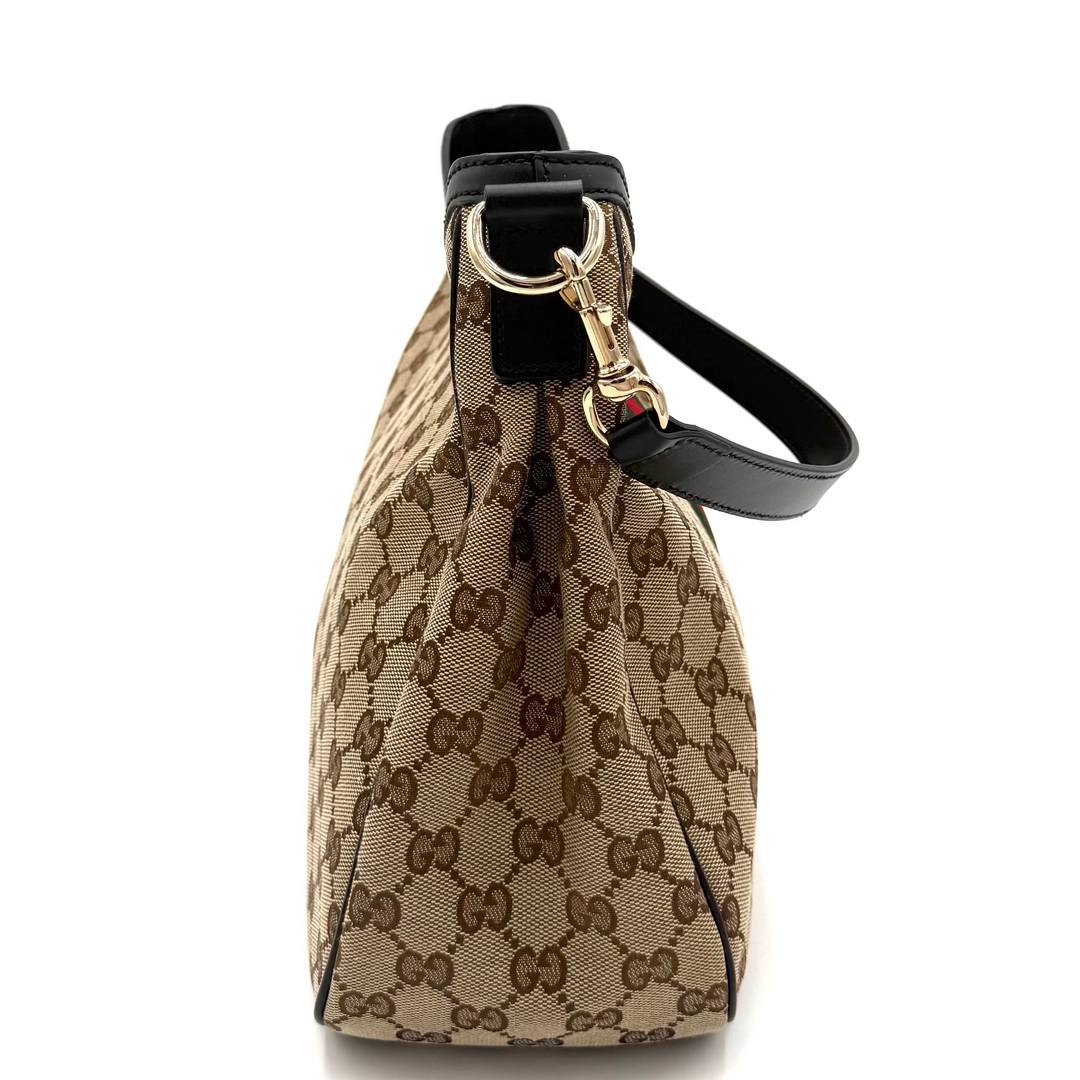 Sherry Line GG Canvas Web Hobo Shoulder Bag