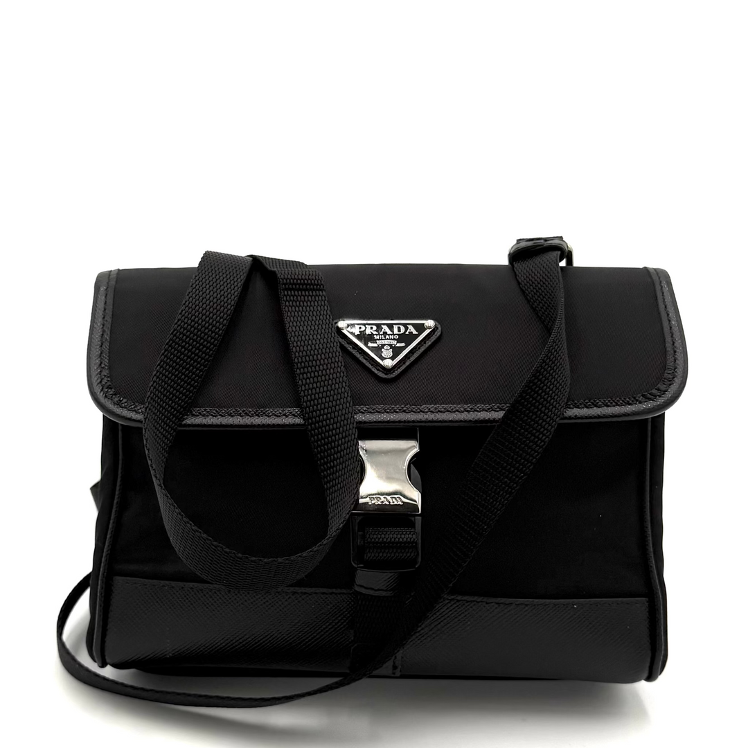 Re-Nylon and Saffiano Leather Phone Case