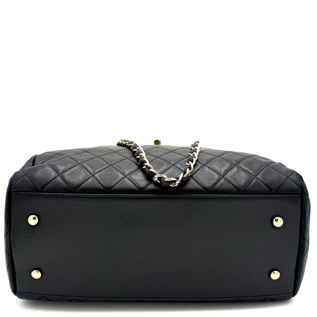 Quilted Drawstring Lambskin Bucket Bag