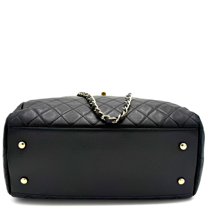 Quilted Drawstring Lambskin Bucket Bag