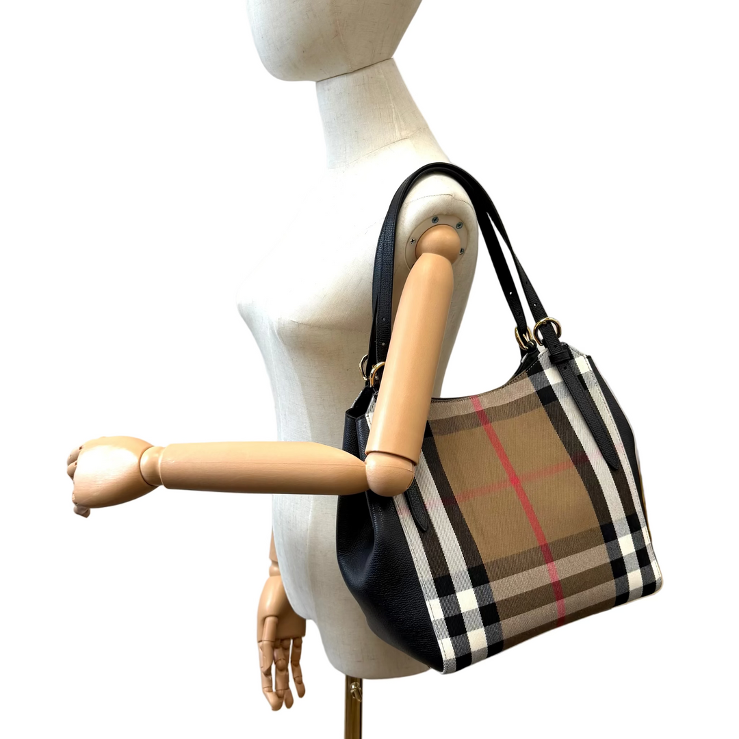 Canterbury Linen Check & Leather Tote