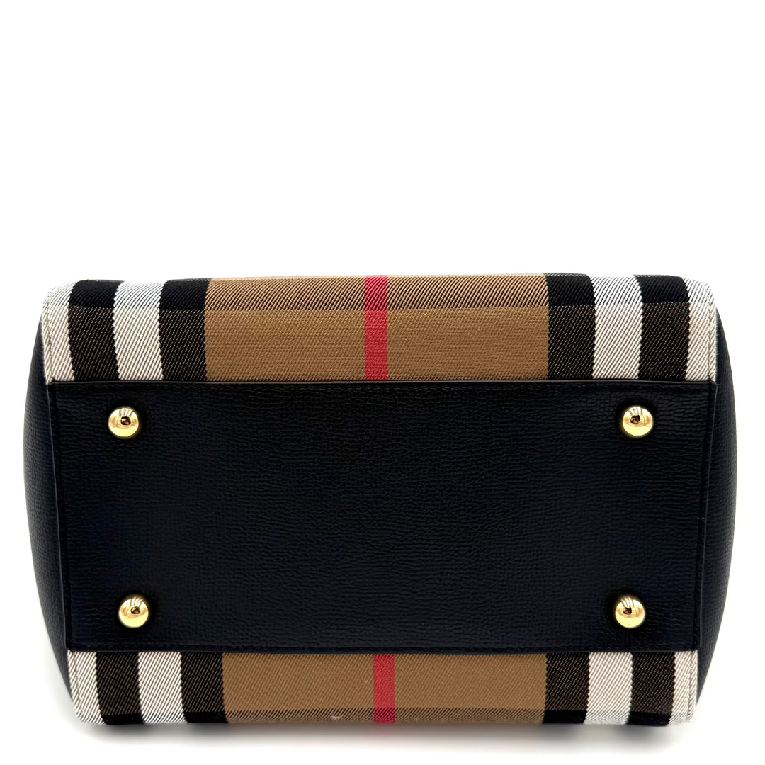 Canterbury Linen Check & Leather Tote