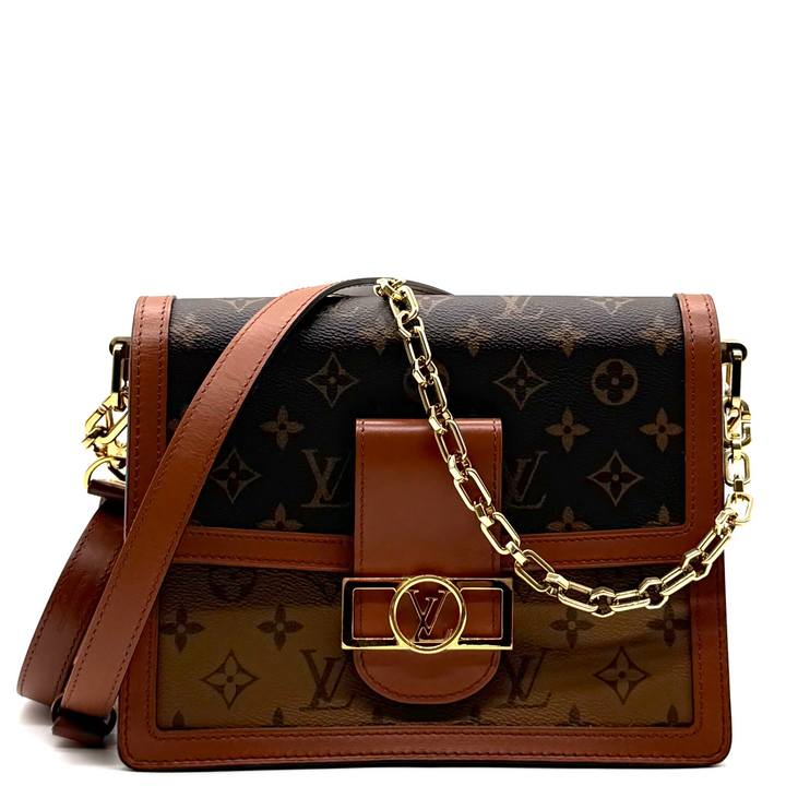 Dauphine MM Reverse Monogram Canvas Bag
