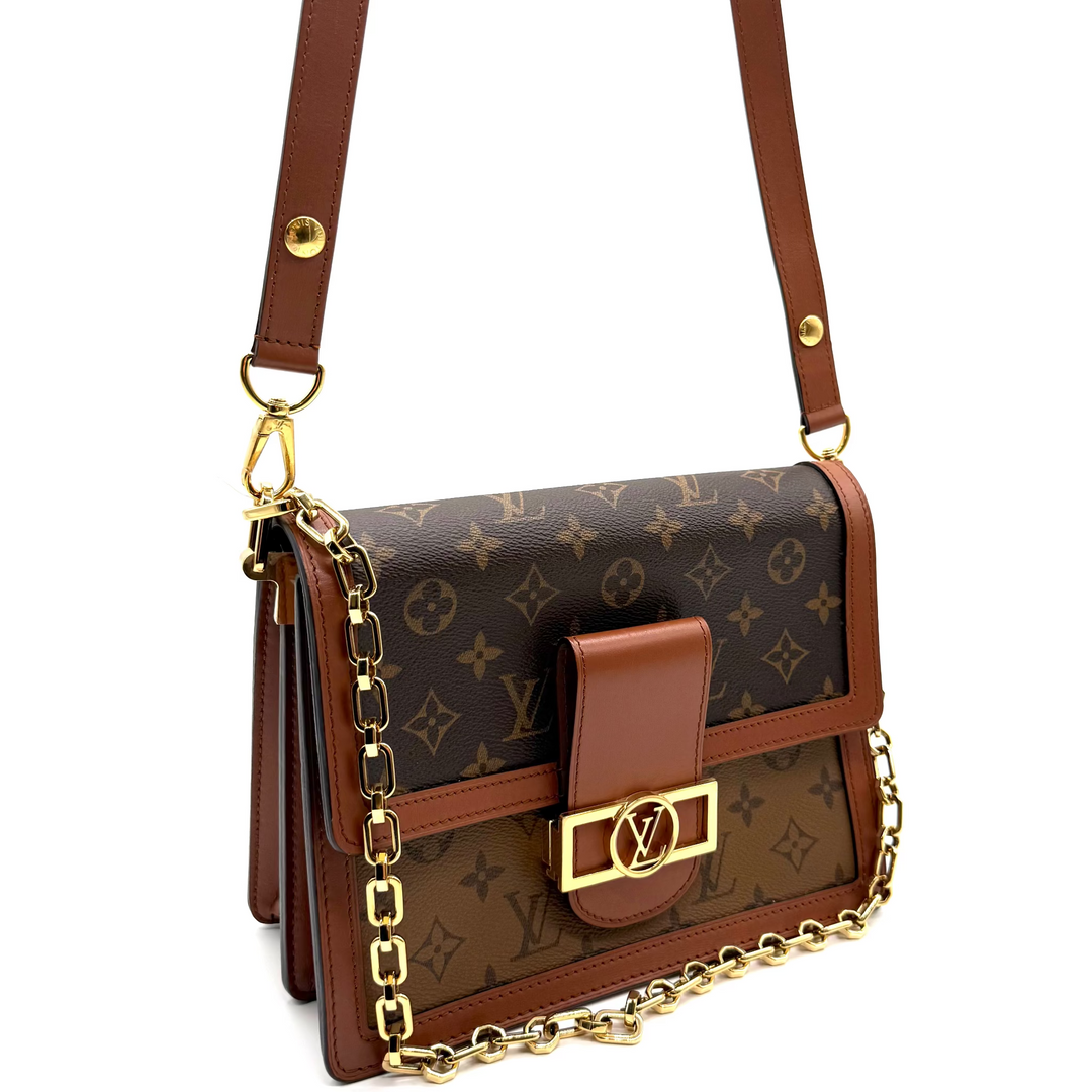 Dauphine MM Reverse Monogram Canvas Bag