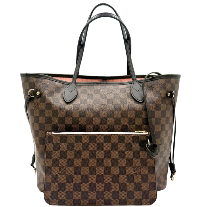 Neverfull MM Damier Ebene with Pink Interior