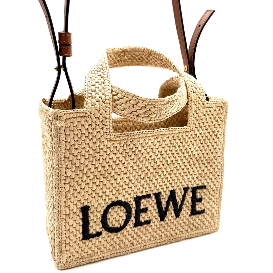 Loewe X Paula's Ibiza Small Raffia Font Tote Bag