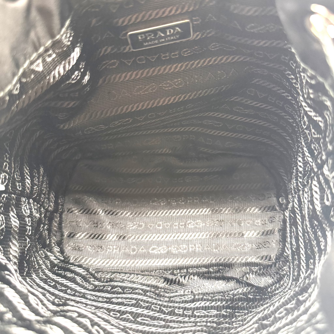 Re-Edition 1978 Crystal Embellished Re-Nylon Mini Bucket Bag