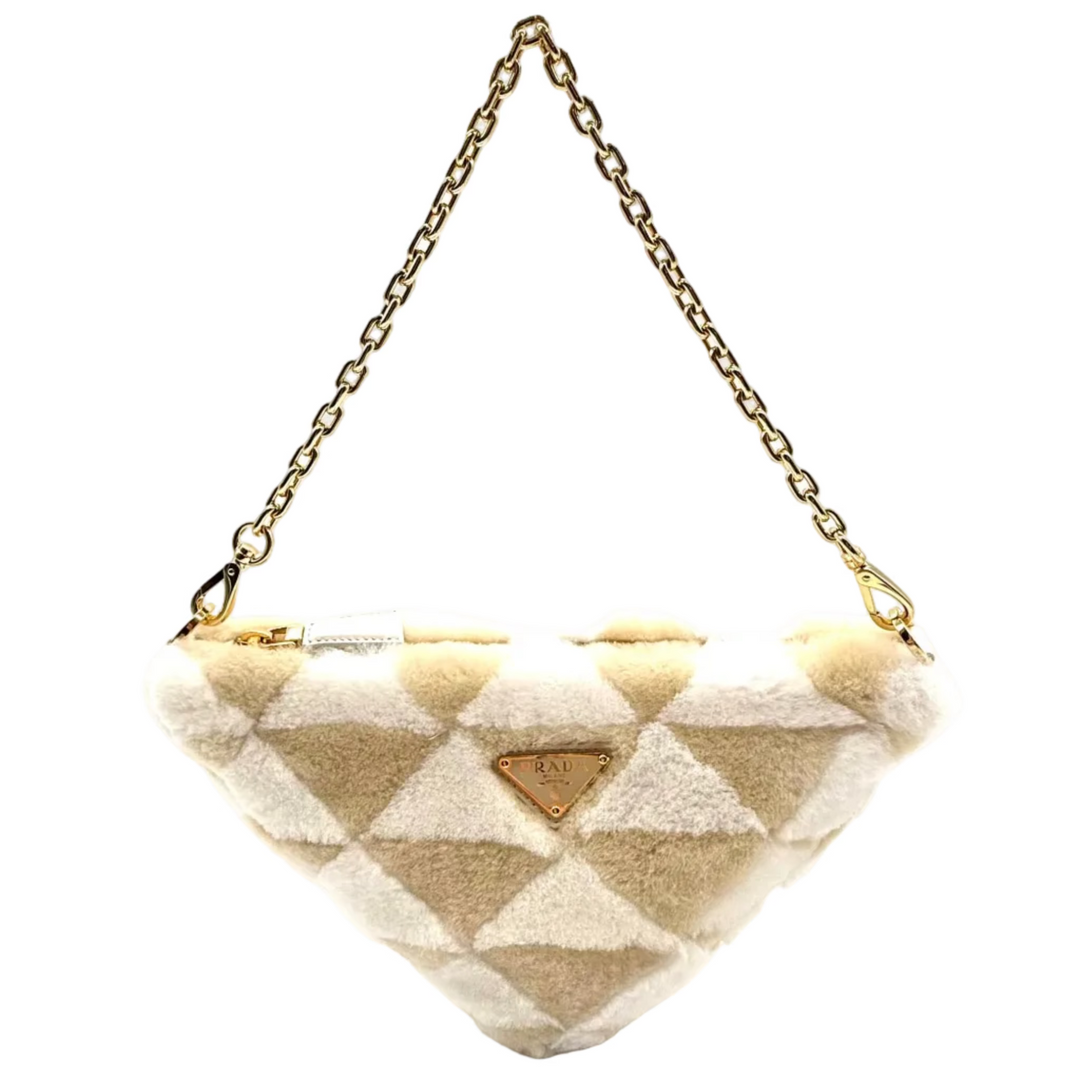 Shearling Symbole Mini Triangle Bag