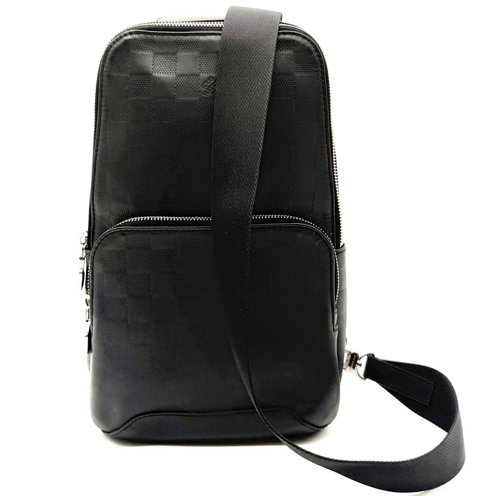 Damier Infini Black Leather Avenue Sling Bag