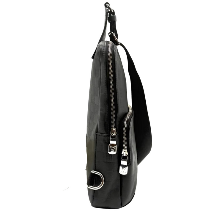 Damier Infini Black Leather Avenue Sling Bag