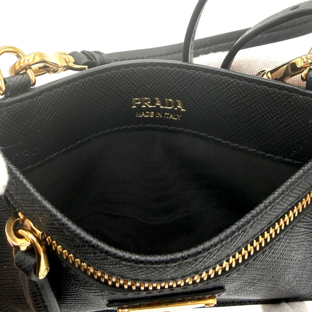 Saffiano Leather Card Holder Wallet with Strap