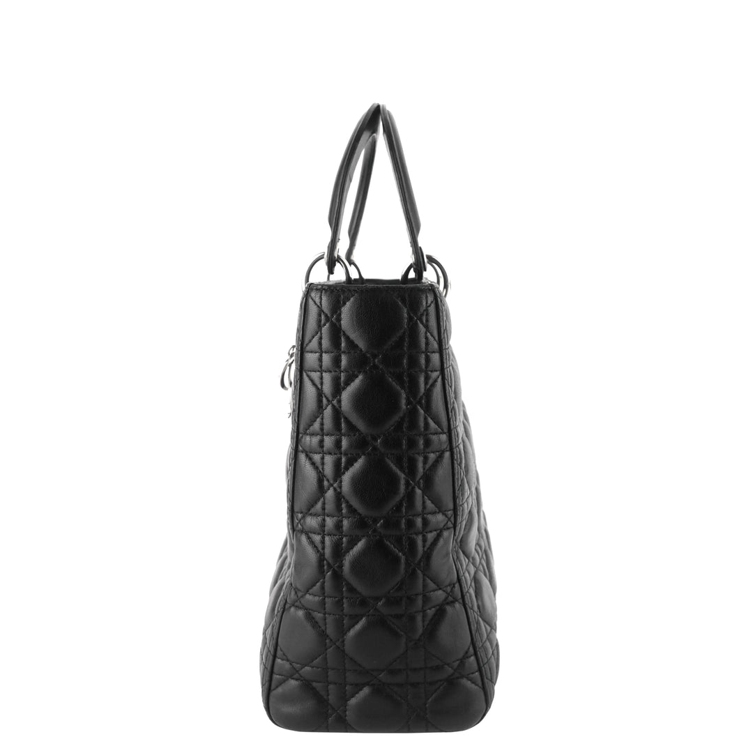 Lady Dior Large Cannage Quilted Lambskin Leather Bag