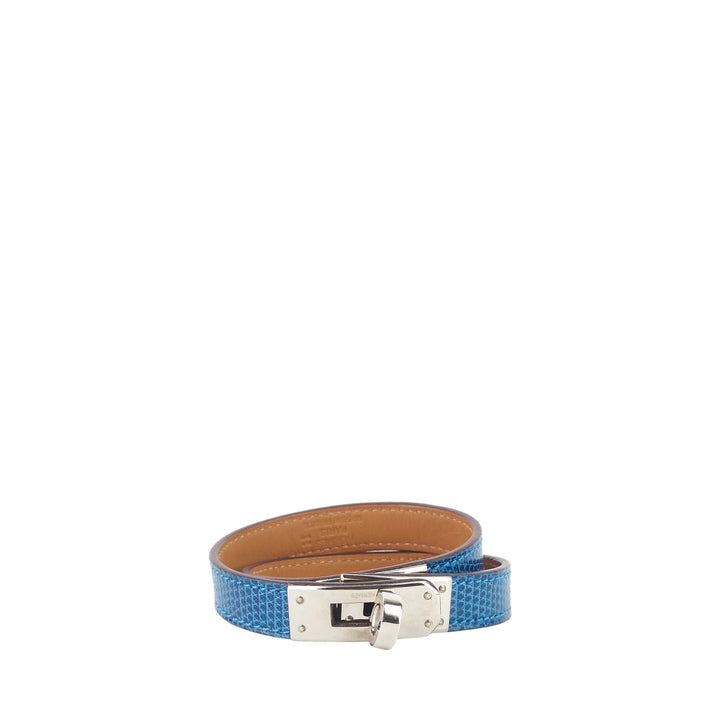 Kelly Tour Lizard Leather Double Wrap Bracelet