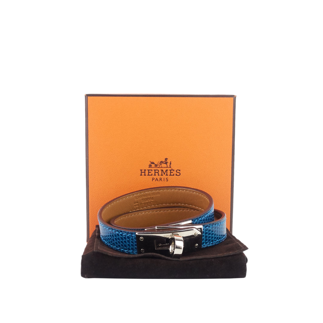 Kelly Tour Lizard Leather Double Wrap Bracelet