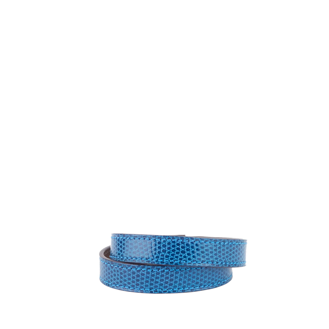 Kelly Tour Lizard Leather Double Wrap Bracelet