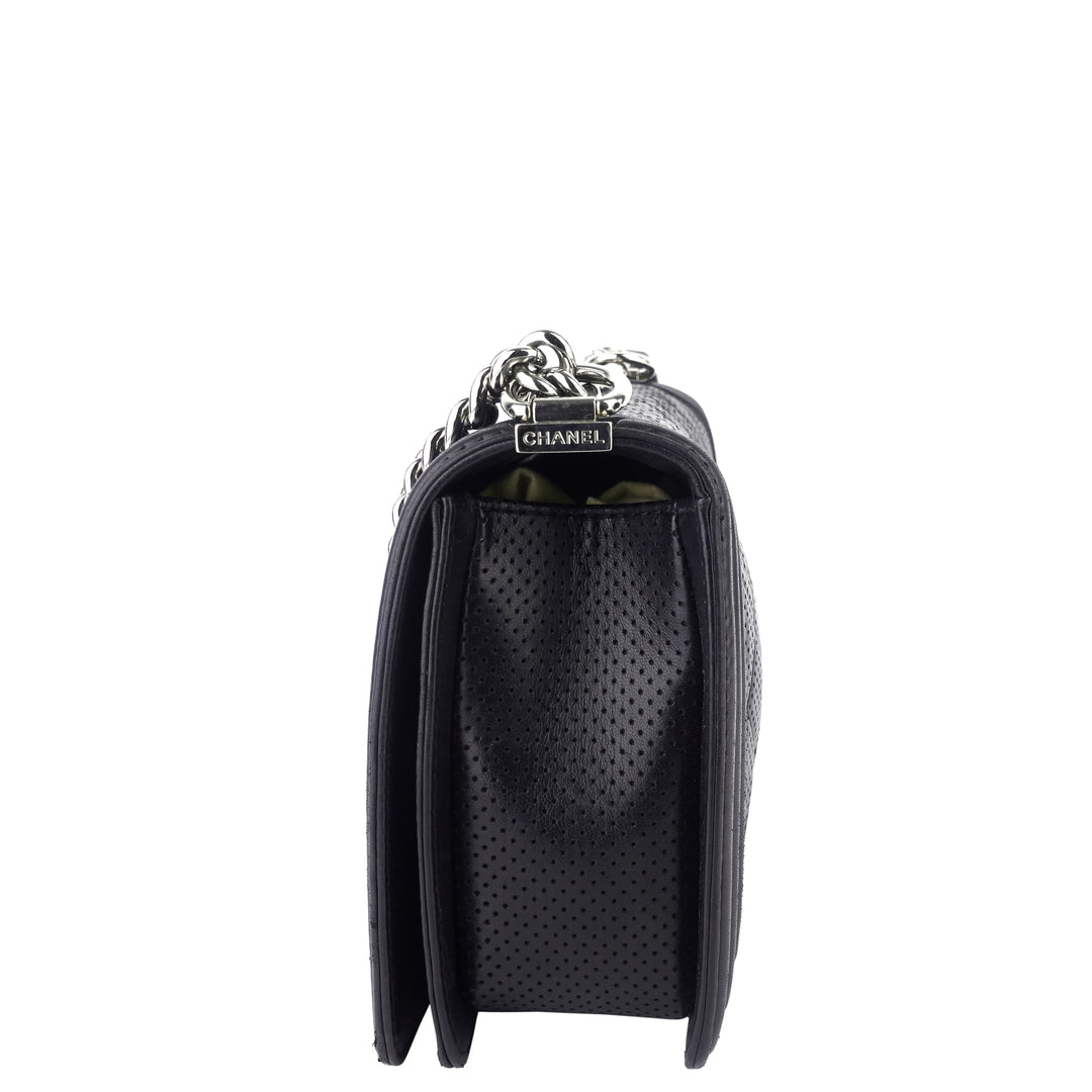 Perforated Lambskin Leather New Medium Boy Bag
