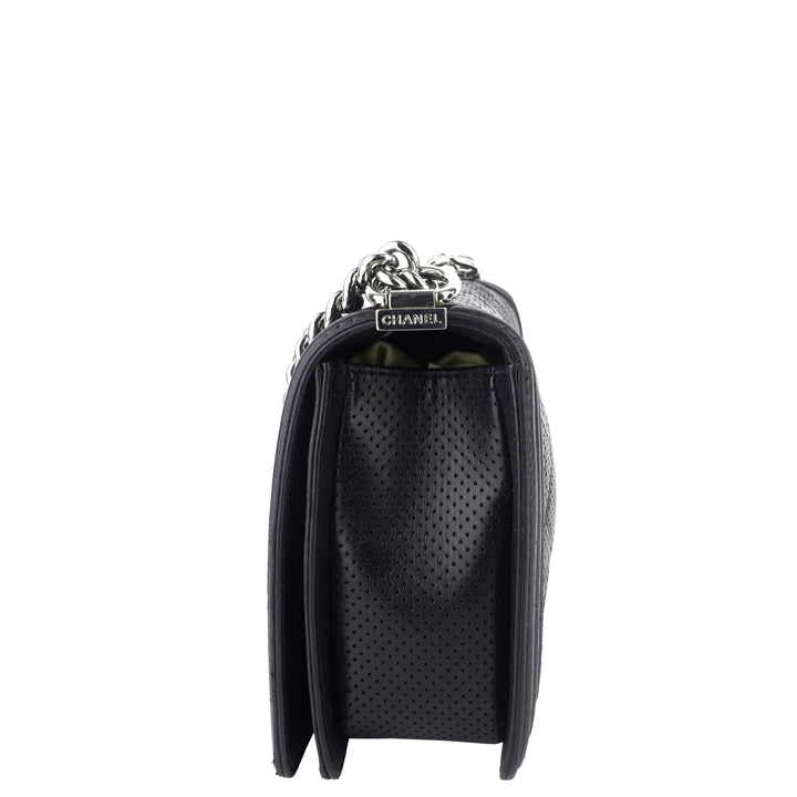 Perforated Lambskin Leather New Medium Boy Bag