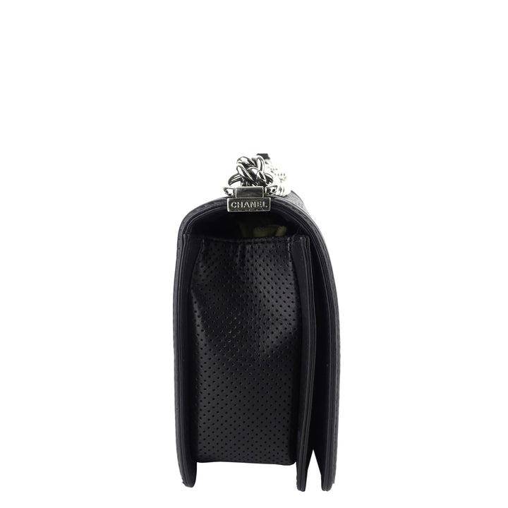 Perforated Lambskin Leather New Medium Boy Bag