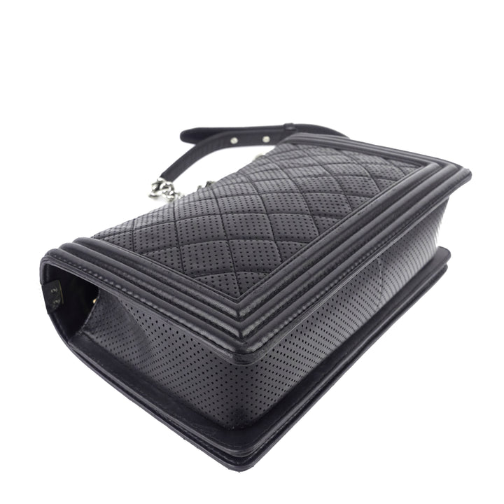 Perforated Lambskin Leather New Medium Boy Bag
