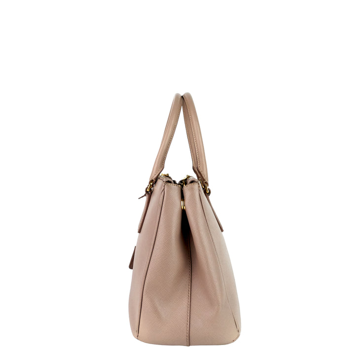 Galleria Double Zip Small Saffiano Leather Tote Bag