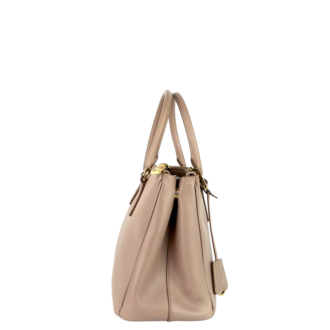 Galleria Double Zip Small Saffiano Leather Tote Bag