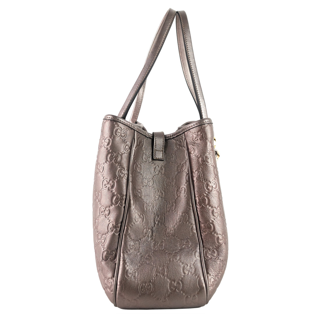 GG Twins Medium Metallic Guccissima Leather Bag