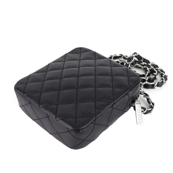 Camera Caviar Leather Crossbody Bag