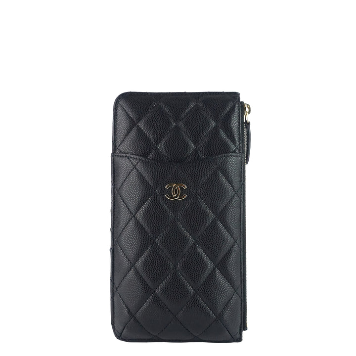 Quilted Caviar Leather Classic Flat Wallet