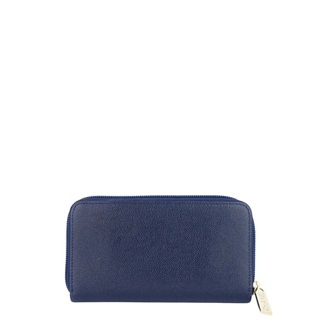 CC Timeless Zip Around Caviar Leather Wallet