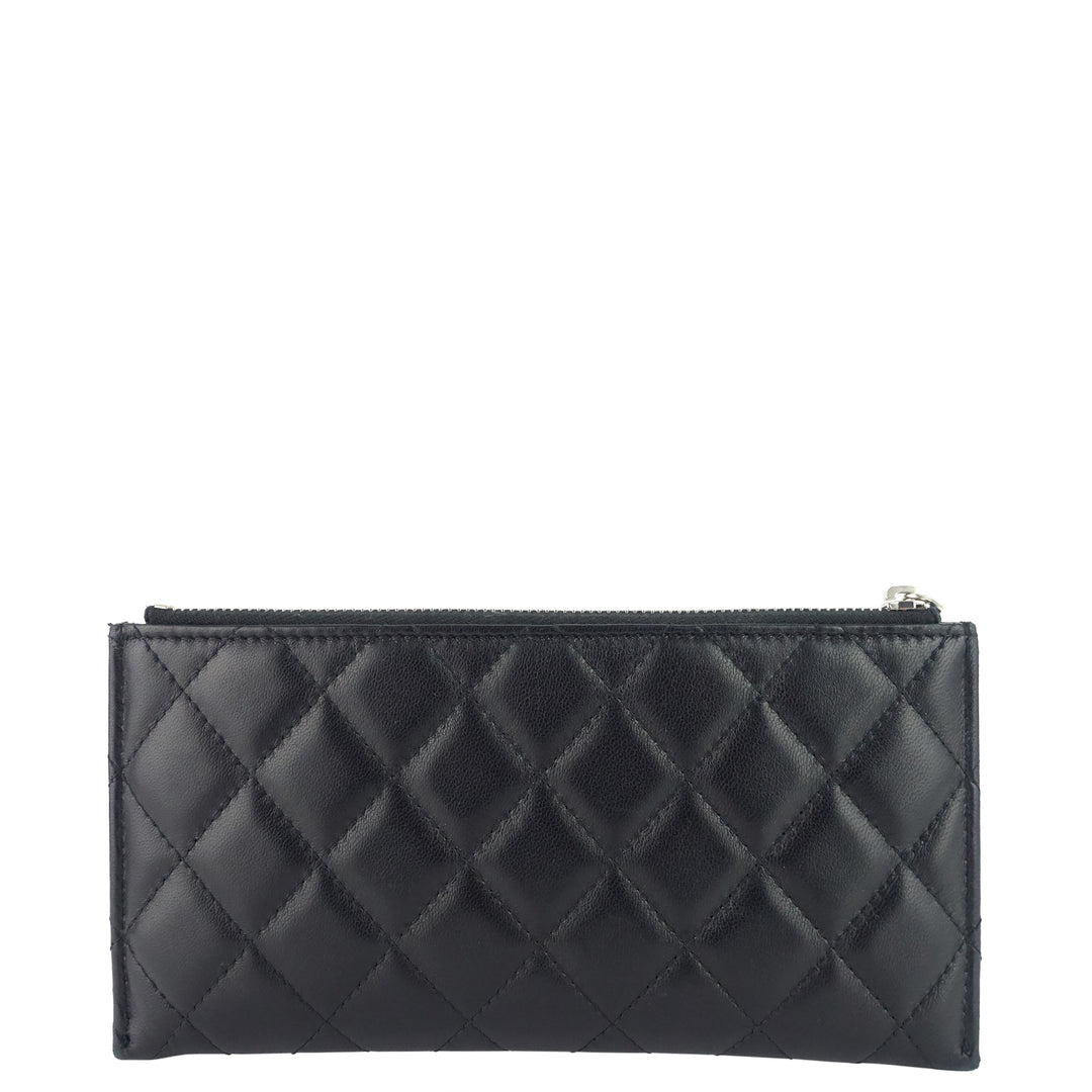 Classic Long Zip Lambskin Leather Wallet