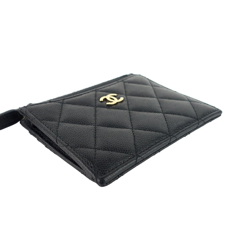 Classic Zip Caviar Leather Cardholder