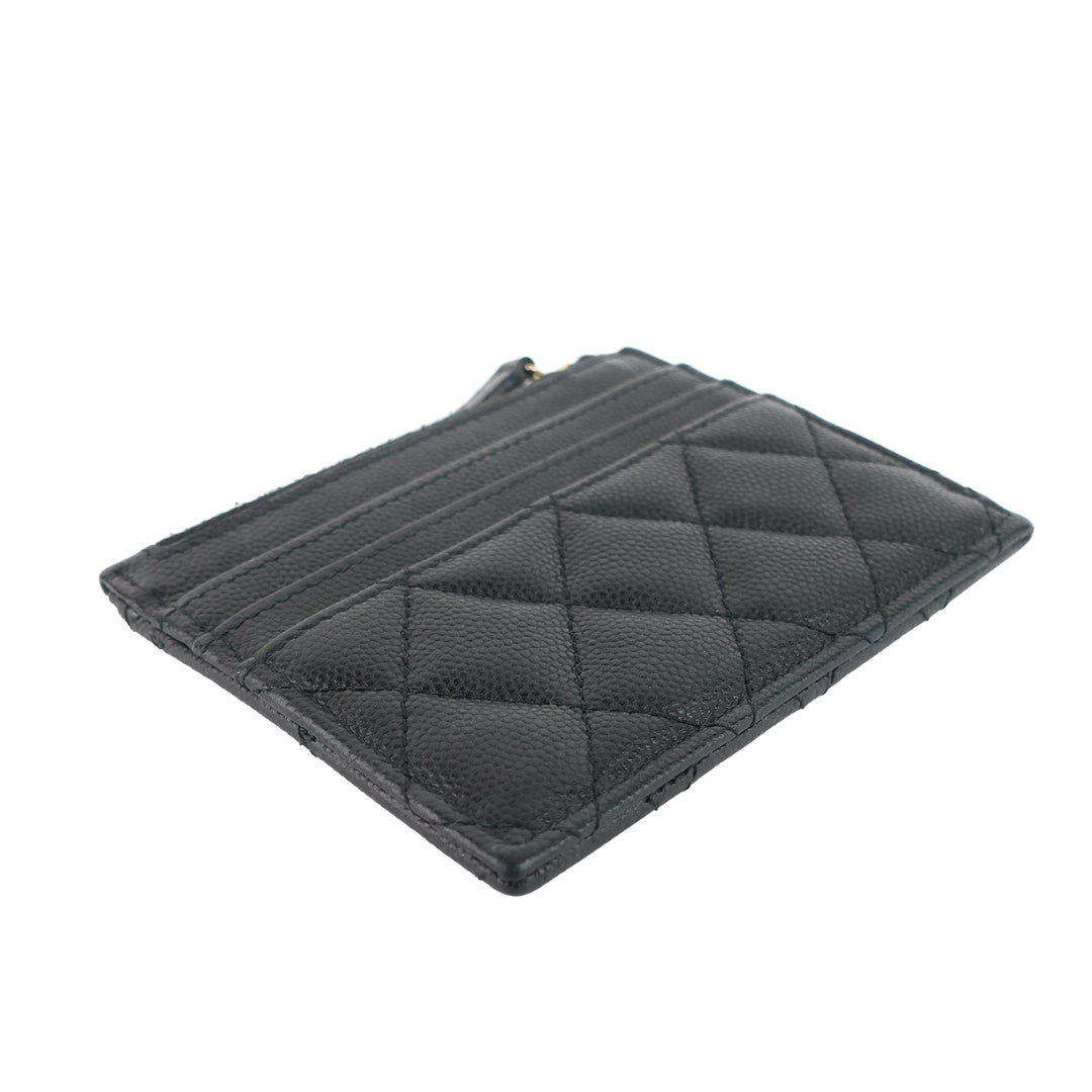 Classic Zip Caviar Leather Cardholder