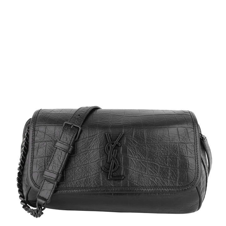 Niki Croc Embossed Calfskin Crossbody Bag