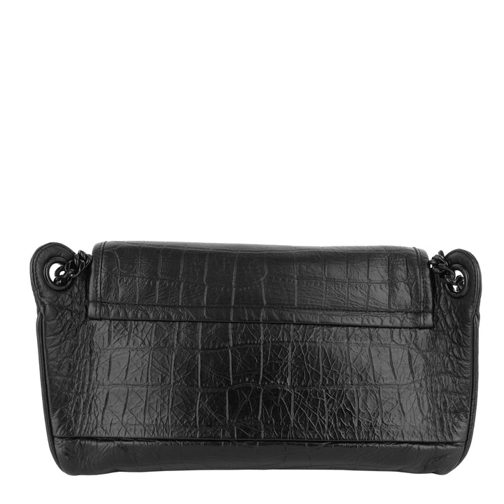 Niki Croc Embossed Calfskin Crossbody Bag