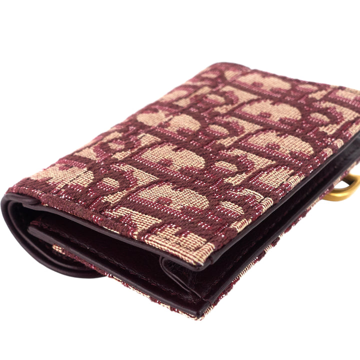 Saddle Lotus Dior Oblique Jacquard Wallet