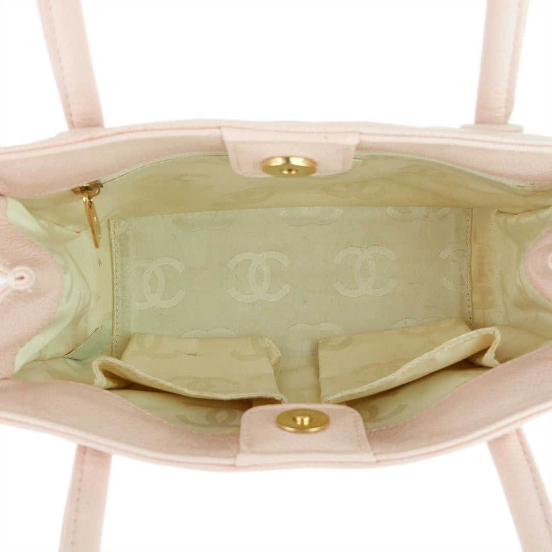 Triple CC Timeless Small Caviar Leather Tote Bag