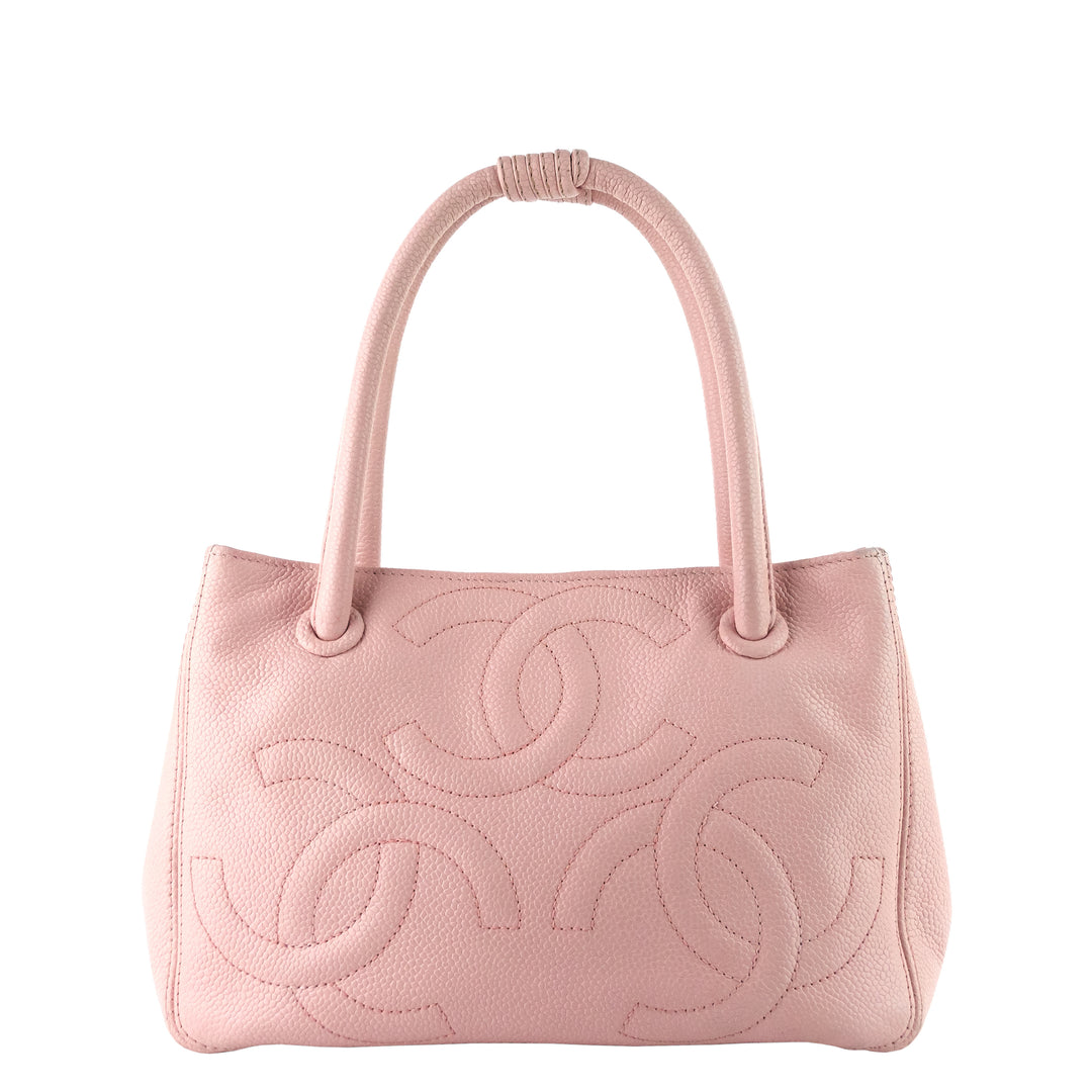 Triple CC Timeless Small Caviar Leather Tote Bag