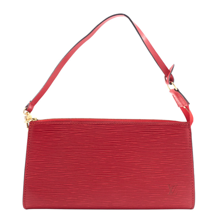 Pochette Accessoires Red Epi Leather Bag